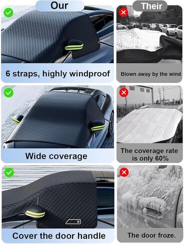 Windshield Cover for Ice and Snow for Hyundai Tucson 2022-2025 2026, Ice & Sleet Waterproof Embedded with Magnets Side Mirror Protector in Saudi Arabia