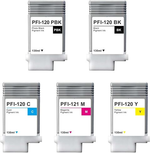 خزان حبر صبغي PFI-121 (مع رقاقة) بديل لخرطوشة الحبر Canon PFI121 PFI120 PFI-120 لطابعة imagePROGRAF TM-250 TM-350 TM-355 TM-255 (PFI-121M PFI-120MBK PFI-120BK PFI-120C PFI-120Y) in Kuwait
