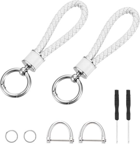 MECCANIXITY Weave Key Chain Ring Braided Rope Leather Keychain with 360 Degree Rotatable D-ring and Screwdriver Zinc Alloy in Saudi Arabia