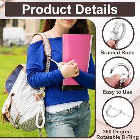 MECCANIXITY Weave Key Chain Ring Braided Rope Leather Keychain with 360 Degree Rotatable D-ring and Screwdriver Zinc Alloy in Saudi Arabia