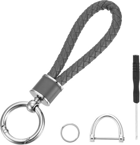 MECCANIXITY Weave Key Chain Ring Braided Rope Leather Keychain with 360 Degree Rotatable D-ring and Screwdriver Zinc Alloy in Saudi Arabia
