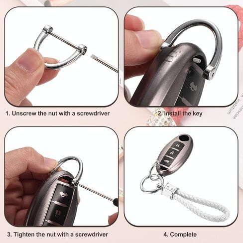 MECCANIXITY Weave Key Chain Ring Braided Rope Leather Keychain with 360 Degree Rotatable D-ring and Screwdriver Zinc Alloy in Saudi Arabia