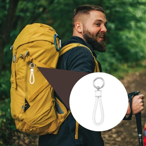 MECCANIXITY Weave Key Chain Ring Braided Rope Leather Keychain with 360 Degree Rotatable D-ring and Screwdriver Zinc Alloy in Saudi Arabia