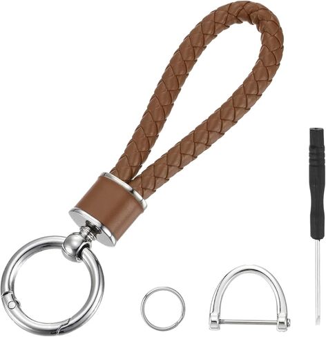 MECCANIXITY Weave Key Chain Ring Braided Rope Leather Keychain with 360 Degree Rotatable D-ring and Screwdriver Zinc Alloy in Saudi Arabia
