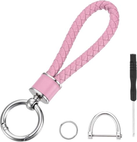 MECCANIXITY Weave Key Chain Ring Braided Rope Leather Keychain with 360 Degree Rotatable D-ring and Screwdriver Zinc Alloy in Saudi Arabia