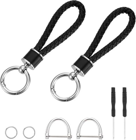 MECCANIXITY Weave Key Chain Ring Braided Rope Leather Keychain with 360 Degree Rotatable D-ring and Screwdriver Zinc Alloy in Saudi Arabia