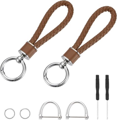 MECCANIXITY Weave Key Chain Ring Braided Rope Leather Keychain with 360 Degree Rotatable D-ring and Screwdriver Zinc Alloy in Saudi Arabia