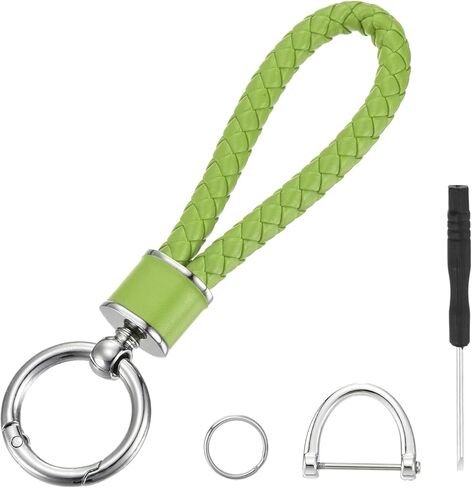 MECCANIXITY Weave Key Chain Ring Braided Rope Leather Keychain with 360 Degree Rotatable D-ring and Screwdriver Zinc Alloy in Saudi Arabia
