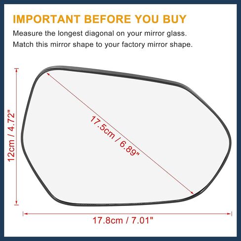 for Toyota Prius 2016-2022 Car Rearview Passenger Right Side Heated Mirror Glass with Backing Plate 87931-47390 in Saudi Arabia