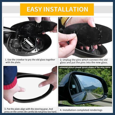 for Toyota Prius 2016-2022 Car Rearview Passenger Right Side Heated Mirror Glass with Backing Plate 87931-47390 in Saudi Arabia