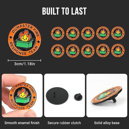 Dumpster Fire Response Team Pin - 10PCS Dumpster Fire Pin Set for Jackets | Backpacks | Hats - Funny Enamel Pins for Team Gifts, Office Parties - Office Humor Badge for Coworkers, Friends in Saudi Arabia