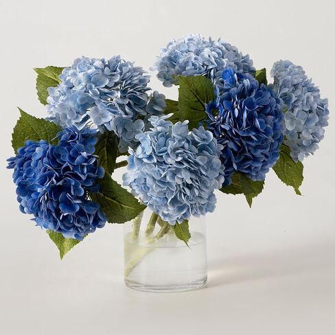 6 Pcs Pink Hydrangea Flowers Bouquets Silk Hydrangea Flowers with Stems Faux Hydrangea Stems for Home Wedding Party Table Core Decoration (Pink,6 Pcs) in Kuwait