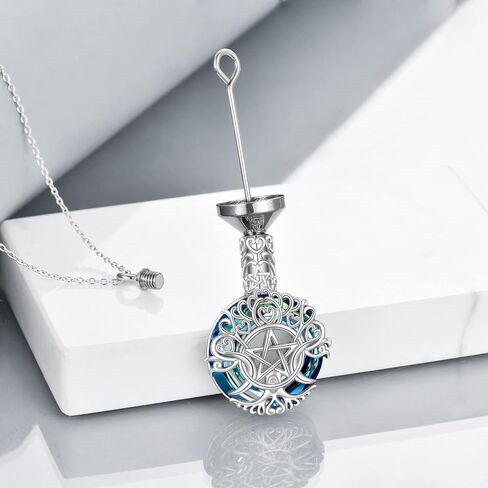 YFN Urn Necklace for Ashes Sterling Silver Tree of Life Cross/Compass Urn Cremation Necklace Jewelry for Women Men in Kuwait