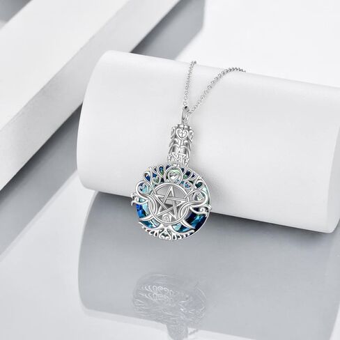 YFN Urn Necklace for Ashes Sterling Silver Tree of Life Cross/Compass Urn Cremation Necklace Jewelry for Women Men in Kuwait