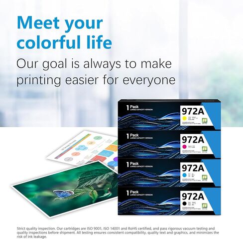 972A Black and Color PageWide Cartridge (4-Pack) Compatible Replacement for 972A Ink Cartridge 972X use for PageWide Pro 452dn 452dw 452dwt 477dn 477dw 477dwt 552dw 577dw 577z Printer Ink (BCMY) in Kuwait