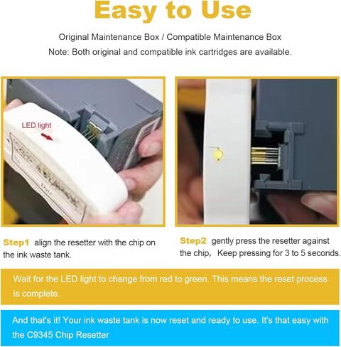 NEXTPAGE صندوق صيانة رقاقة إعادة ضبط لـ ET-8550 ET-5800 ET-5850 ET-5880 ET-8500 ET-16600 WF-7310 WF-7820 WF-7840 EC-C7000 WF-7830 ST-C8090 الطابعة (E-9345 إعادة تعيين، 1-حزمة) in Kuwait