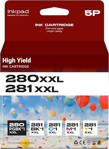 Compatible with LC501XL Ink Cartridges LC-501 XL 501 XL Ink Cartridges Work for Brother MFC-J1360DW, MFC-J1410DW, MFC-J1260DW Printer High Yield 5-Pack in Kuwait