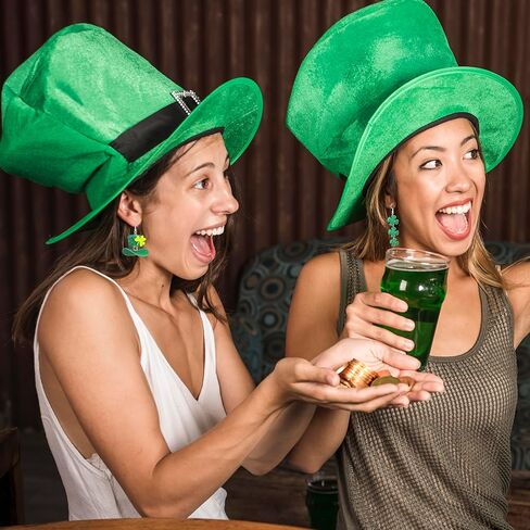 أقراط عيد القديس باتريك للنساء أقراط متدلية من Giltter Sharmrock أقراط متدلية على شكل أوراق قبعة خضراء لملابس عطلة عيد القديس باتريك in Kuwait