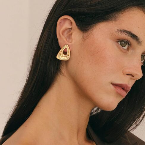 Gold Geometric Dangle Earrings Statement Earrings for Women Fashion Jewelry in Kuwait