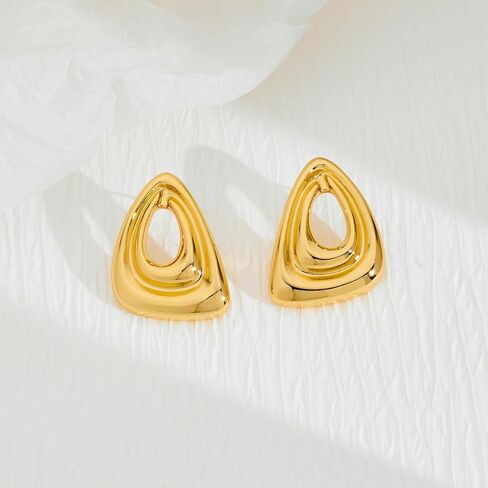 Gold Geometric Dangle Earrings Statement Earrings for Women Fashion Jewelry in Kuwait
