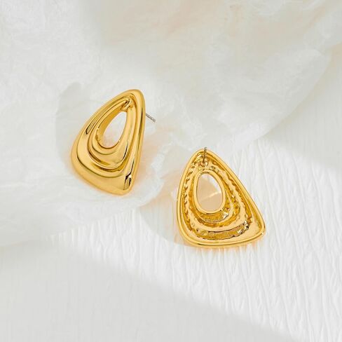 Gold Geometric Dangle Earrings Statement Earrings for Women Fashion Jewelry in Kuwait