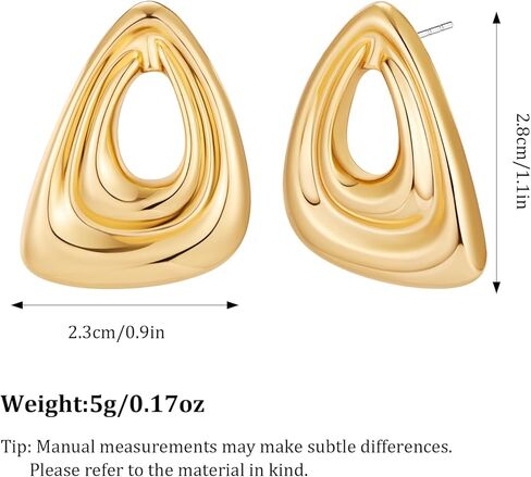 Gold Geometric Dangle Earrings Statement Earrings for Women Fashion Jewelry in Kuwait