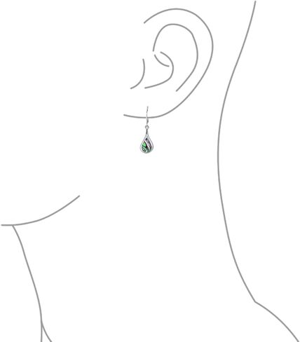 Geometric Iridescent Rainbow Natural Abalone Shell Natural Medium Rain Drop Teardrop Dangle Earrings For Women Teen .925 Sterling Silver Lever Back in Saudi Arabia