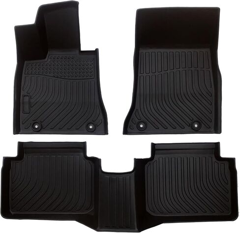 سجادات أرضية السيارة مناسبة لجميع الأحوال الجوية متوافقة مع 2017 2018 2019 2020 Genesis G80 RWD، مجموعة بطانات السجاد المطاطية TPE الملائمة حسب الطلب (أسود) in Kuwait