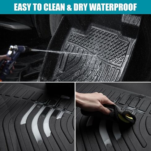 سجادات أرضية السيارة مناسبة لجميع الأحوال الجوية متوافقة مع 2017 2018 2019 2020 Genesis G80 RWD، مجموعة بطانات السجاد المطاطية TPE الملائمة حسب الطلب (أسود) in Kuwait