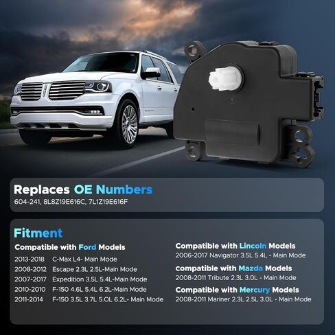 HVAC Blend Door Actuator Compatible with Ford F-150 2010-2014, Expedition 2007-2017, Escape 2008-2012, for Lincoln Navigator 2006-17, for Mazda Tribute Mercury Mariner 08-2011 Main Mode 8L8Z19E616C in Kuwait