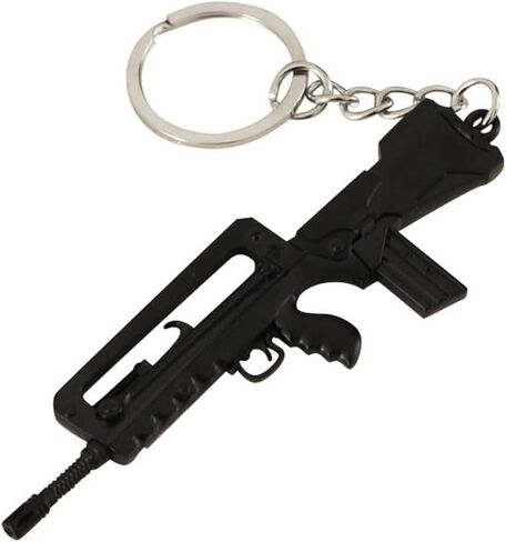 Generic 9cm Mini FAMAS Sub-machine Gun Model Keychain Collection, Black in Saudi Arabia
