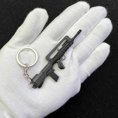 Generic 9cm Mini FAMAS Sub-machine Gun Model Keychain Collection, Black in Saudi Arabia