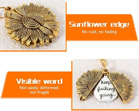 Sunflower Keep Fucking Going Keychain, Inspirational Keychain For Women Encouragement Motivational Keychains Inspirational Gifts For Men Boys Girls Son Daughter Gifts For Birthday in Saudi Arabia