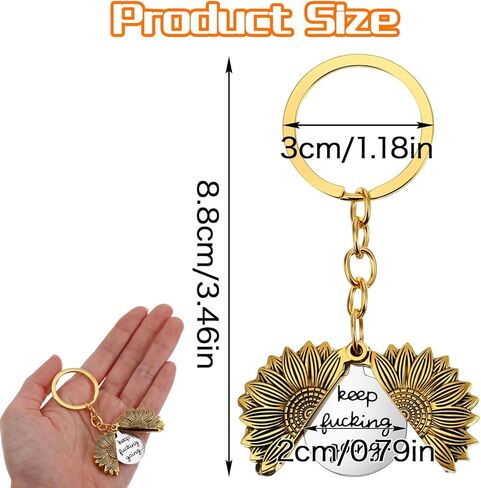 Sunflower Keep Fucking Going Keychain, Inspirational Keychain For Women Encouragement Motivational Keychains Inspirational Gifts For Men Boys Girls Son Daughter Gifts For Birthday in Saudi Arabia