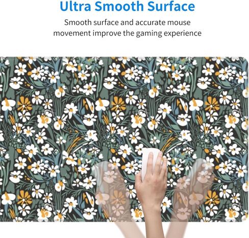 Large Mouse Pads for Desk, Extended Floral Gaming Mousepad for Women Office Gifts, Funny XL Big Stitched Waterproof Nonslip Flower Computer Mats Deskmat for Keyboard and Laptop, 31.5 * 11.8 in in Saudi Arabia