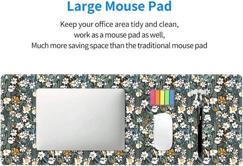 Large Mouse Pads for Desk, Extended Floral Gaming Mousepad for Women Office Gifts, Funny XL Big Stitched Waterproof Nonslip Flower Computer Mats Deskmat for Keyboard and Laptop, 31.5 * 11.8 in in Saudi Arabia