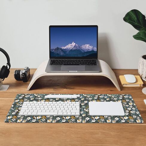 Large Mouse Pads for Desk, Extended Floral Gaming Mousepad for Women Office Gifts, Funny XL Big Stitched Waterproof Nonslip Flower Computer Mats Deskmat for Keyboard and Laptop, 31.5 * 11.8 in in Saudi Arabia