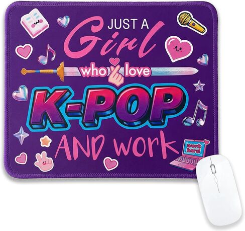 Korea pop Anime Mouse Pad,Custom Small Mouse Pads for Women and Pop Fans,Portable Office Work and Study Non-Slip Rubber Base Wireless Mouse Pad for Laptop,Unique Mouse Pad for pop Lovers (Black Work) in Saudi Arabia