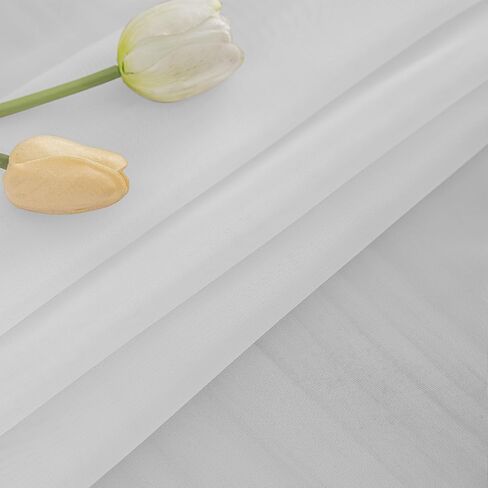 Extra Long Sheer Curtains, Grommet Light Flitering High Ceiling Two Story Curtains for Living Room(White, 1 Panel, 52"X204") in Kuwait