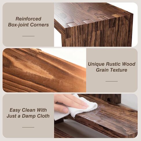 حوامل عرض خشبية متدرجة - مجموعتان من 8 قطع منظم أرفف العطور والكولونيا، مجموعة عرض طاولة حلوى كب كيك خشبية كبيرة، عناصر عرض كشك البائع، رافعات عرض الطعام الريفية للحفلات والمناسبات in Kuwait