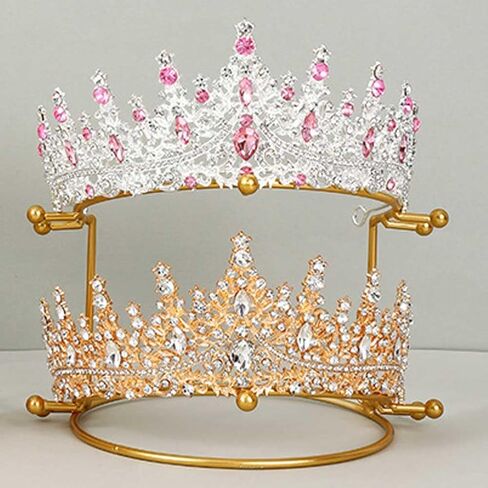 Teensery Metal Crown Display Stand 2 Layer Headband Hairband Holder Tiara Display Rack Jewelry Storage Holder Headwear Hair Accessory Organizer for Home or Store Usage, 1 Piece in Saudi Arabia