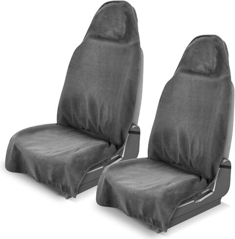 Car Seat Towel,2-Pack Sweat Car Seat Cover Towel,Waterproof Towel Seat Covers for Cars(Black,2-Pcs) in Kuwait