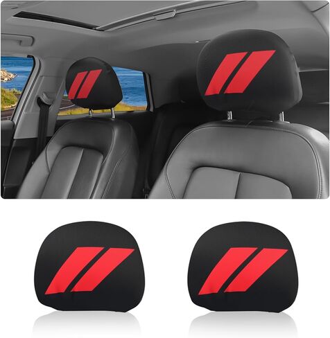 قطعتان من غطاء مسند رأس السيارة من البوليستر الناعم، أغطية مسند رأس أنيقة للسيارات كحماية وتزيين لمساند الرأس، غطاء مسند رأس عالمي لملحقات السيارة الداخلية in Kuwait
