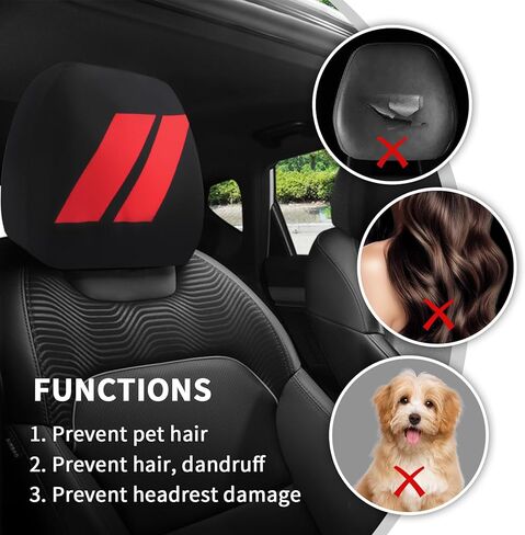 قطعتان من غطاء مسند رأس السيارة من البوليستر الناعم، أغطية مسند رأس أنيقة للسيارات كحماية وتزيين لمساند الرأس، غطاء مسند رأس عالمي لملحقات السيارة الداخلية in Kuwait