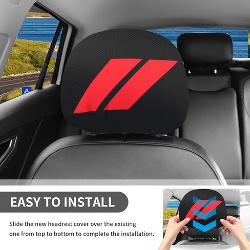 قطعتان من غطاء مسند رأس السيارة من البوليستر الناعم، أغطية مسند رأس أنيقة للسيارات كحماية وتزيين لمساند الرأس، غطاء مسند رأس عالمي لملحقات السيارة الداخلية in Kuwait