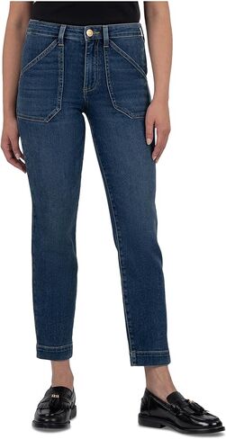 KUT from The Kloth Womens Reese High Rise Straight Leg-Front Pork Chop Pockets in Saudi Arabia
