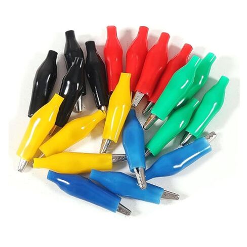 20pcs Alligator Clips with Protective Insulation Cover 28mm Multimeter Alligator Clips Black Red Soft Electric Test Clip for Electrical Testing, Circuit Connection, in Saudi Arabia