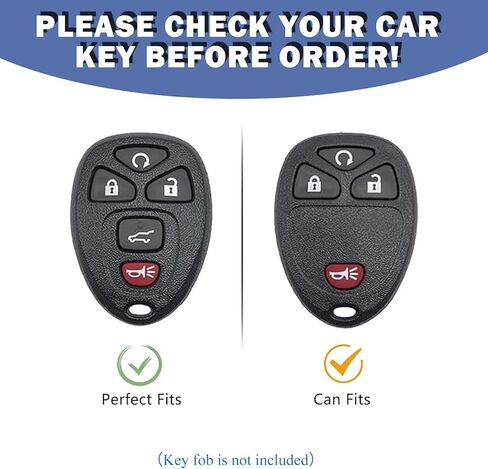 for Chevrolet Key Fob Cover with Leather Keychain, Soft TPU Key Fob Case Fit for Chevy Suburban Tahoe Traverse Buick Enclave Cadillac Escalade GMC Acadia Yukon Car Key (Silver Black) in Saudi Arabia
