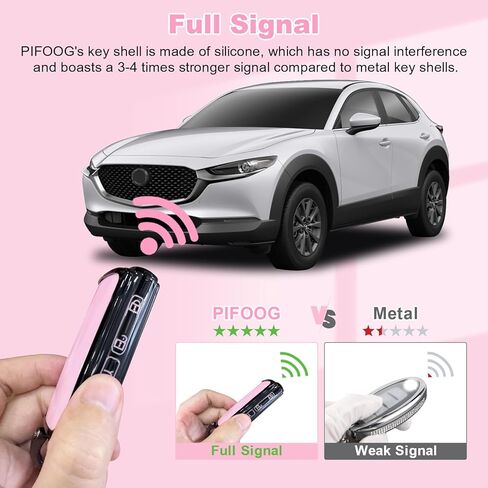 PIFOOG Key Fob Cover Fit for Mazda CX5 CX30 CX50 3 6 CX9 CX90 CX70 Pink 4 Button Car Keys Case Shell Keychain Protector Full Covers Accessories Girly Women Cute Black TPU in Saudi Arabia