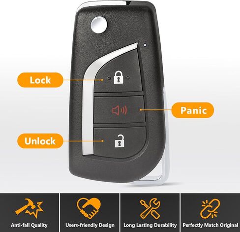 Yewong Keyless Remote Flip Car Key Fob Fit for Toyota RAV4 2019 2020 2021 2022 2023 FCC: GQ4-73T P/N: 89070-0R300 314MHZ H Chip 3 Buttons in Saudi Arabia